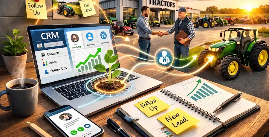 Sticky Notes Don't Sell Tactors. Smart sales people using CRMs do.